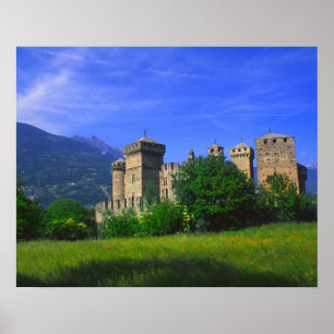Affiche Château de Fenis près des Alpes italiennes à Fenis