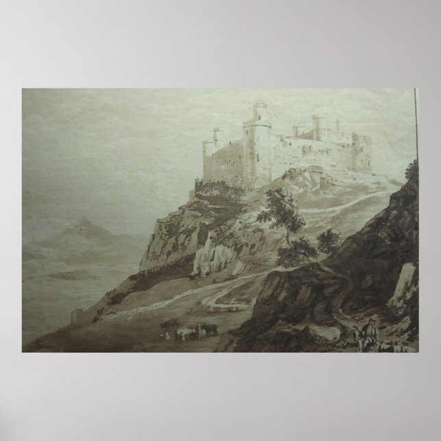 Affiche Château de Harlech - Paul Sandby - c1800 (Devant)