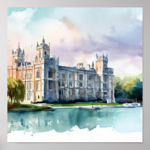 Affiche Château de London-Windsor, (B), Aquarelle