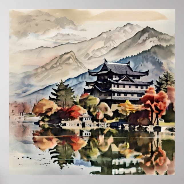 Affiche Château de montagne paisible (Devant)