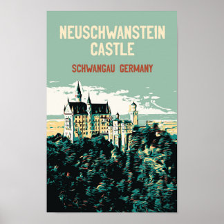 Affiche Château de Neuschwanstein à Schwangau, Allemagne P