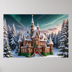 Affiche Château de pain d'épices de la forêt de Noël