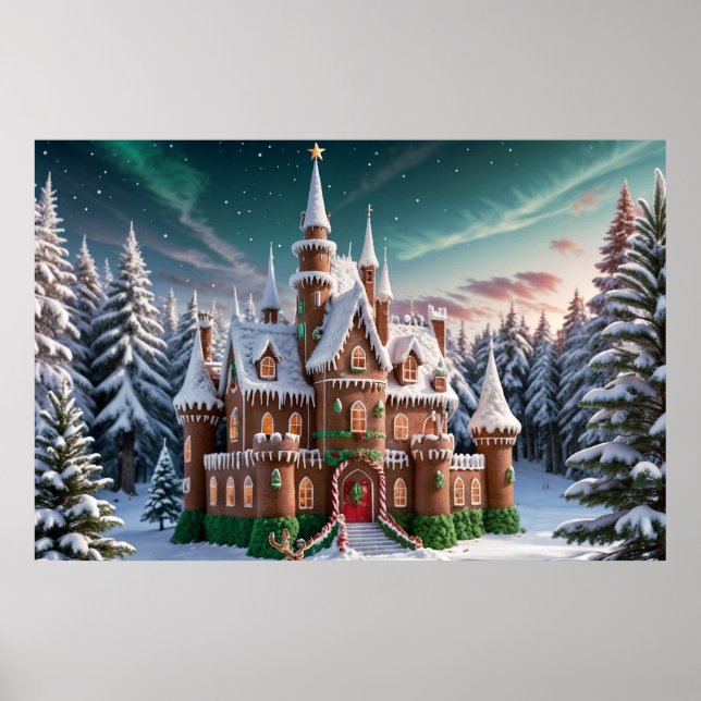 Affiche Château de pain d'épices de la forêt de Noël (Devant)