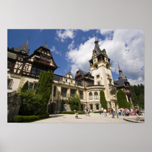 Affiche Château de Peles du 18e siècle, Sinaia, Roumanie,