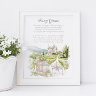 Affiche Château de Provence Jeu de Bague Mariage Champêtre