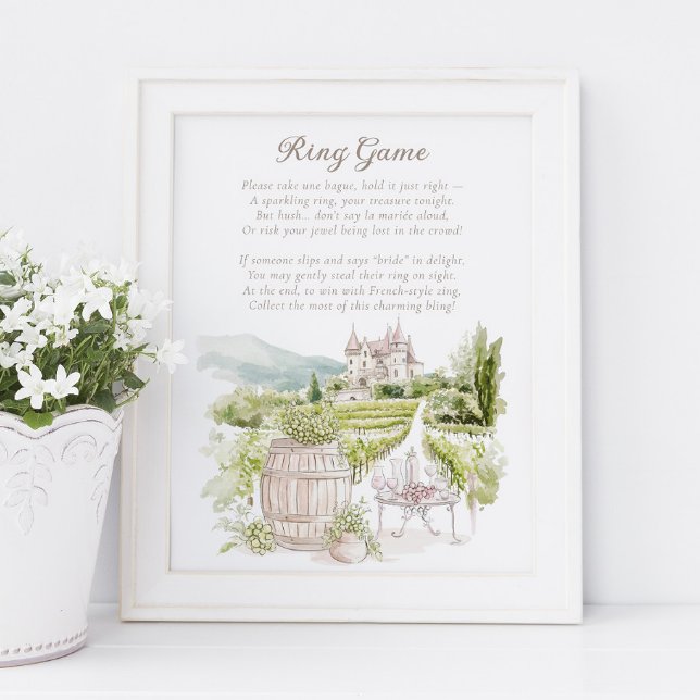 Affiche Château de Provence Jeu de Bague Mariage Champêtre (Créateur téléchargé)