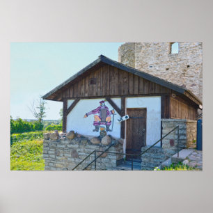 Affiche Château de Rakvere bâtiment des toilettes, Estonie