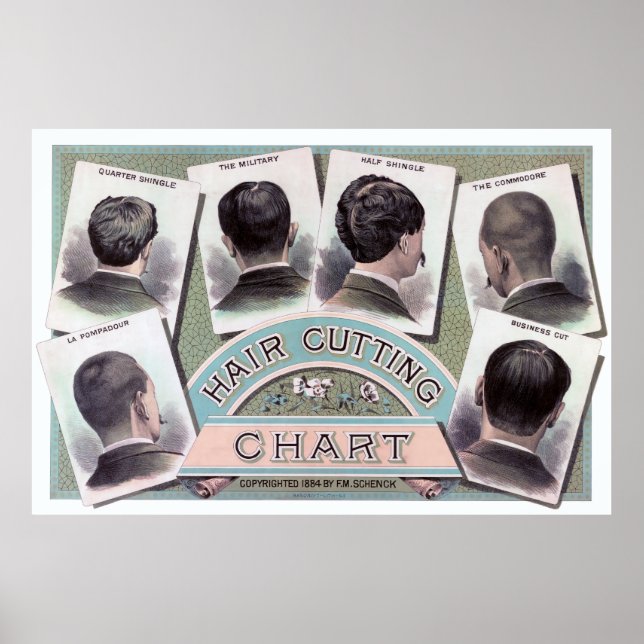 AFFICHE CHÂTEAU DE STYLE DE CHEVEUX DE BARBER POUR HOMMES  (Devant)