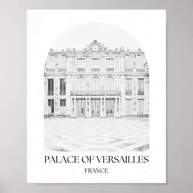 Affiche Château de Versailles France Arc Photo Imprimer (Devant)