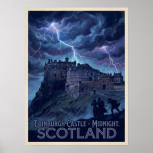 Affiche Château d'Édimbourg Tempête de Minuit Voyage Gothi