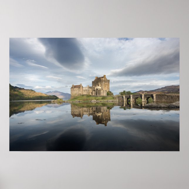 Affiche Château d'Eilean Donan avec reflet en Écosse (Devant)