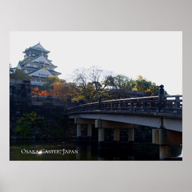 Affiche Château d'Osaka depuis le pont Destination de voya (Devant)