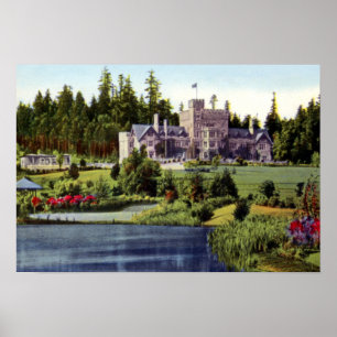 Affiche Château du Canada Hatley de Colombie-Britannique