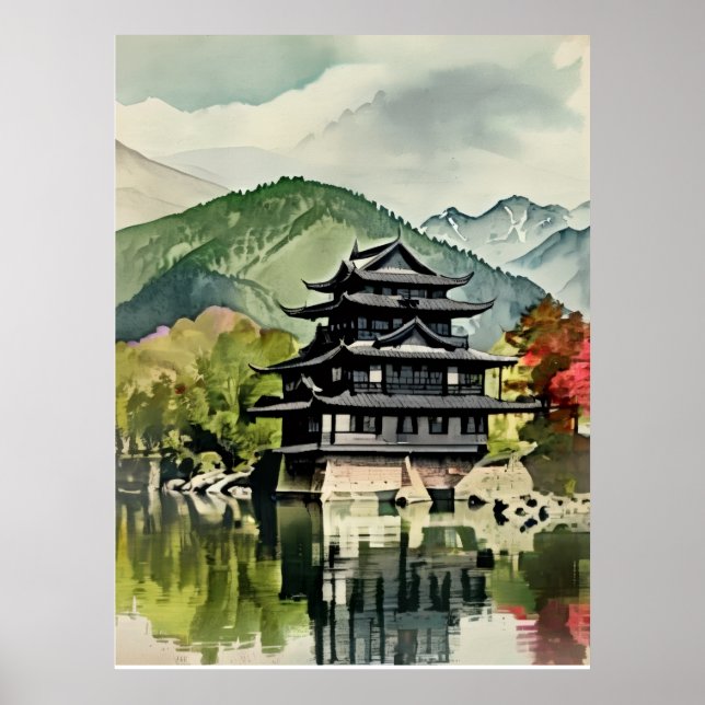 Affiche Château du lac d'été (Devant)