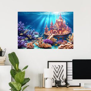 Affiche Château du royaume sous-marin