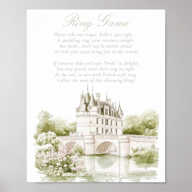 Affiche Château élégant Jeu de bague de romance française  (Devant)