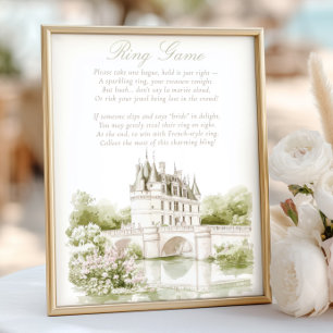 Affiche Château élégant Jeu de bague de romance française