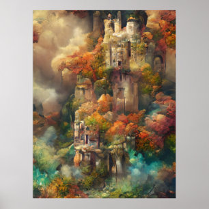 Affiche Château En Forêt, Imaginaire Jungle, Château Magiq