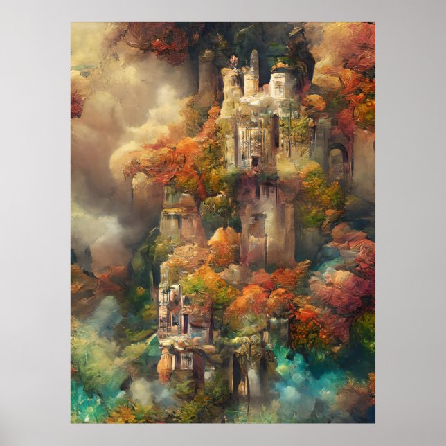 Affiche Château En Forêt, Imaginaire Jungle, Magic Castle  (Devant)