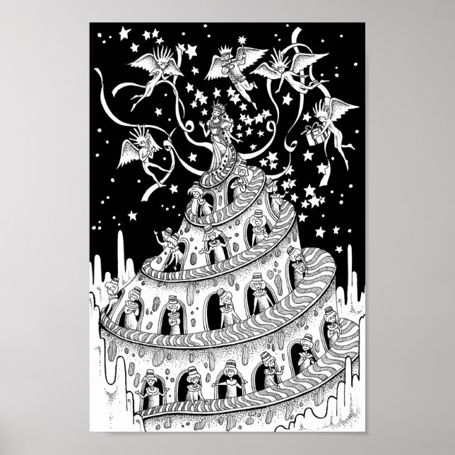 Affiche Château en spirale. Célébration pour la reine. (Devant)