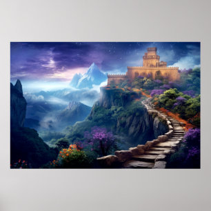 Affiche Château Forteresse Autre Monde Dimension Fantastiq
