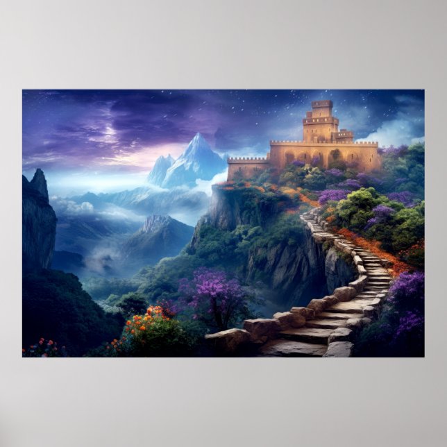 Affiche Château Forteresse Autre Monde Dimension Fantastiq (Devant)