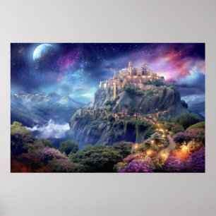 Affiche Château Forteresse Autre Monde Dimension Fantastiq