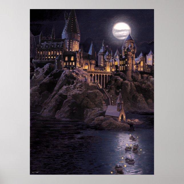 Affiche Château Harry Potter | Grand Lac à Poudlard (Devant)