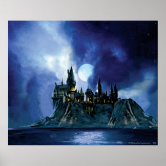 Affiche Château Harry Potter | Hogwarts à la nuit
