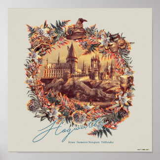 Affiche CHÂTEAU HOGWARTS™ Graphique floral
