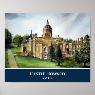 Affiche Château Howard York Angleterre aquarelle peinture