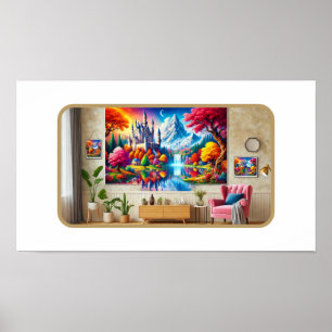 Affiche Château majestueux dans un Wonderland d'automne