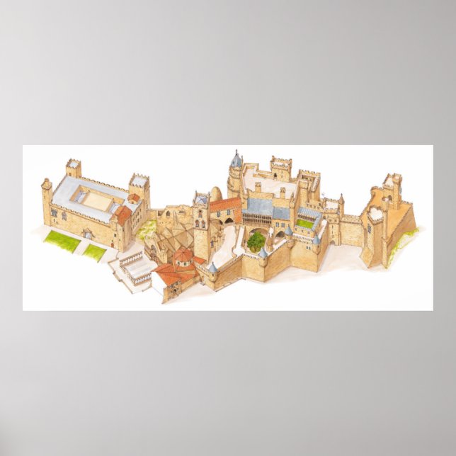 Affiche Château Olite. Navarra Espagne (Devant)