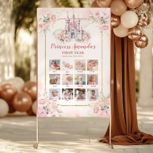 Affiche Château rose Princesse Première année Photo Collag
