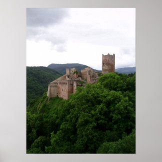 Affiche Château Saint Ulrich, Ribeauvillé. Alsace, France