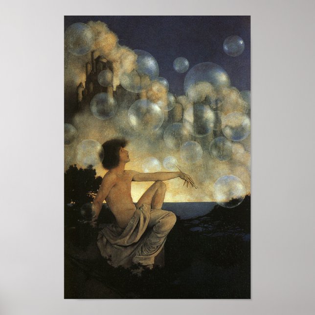 Affiche Châteaux Aériens, Maxfield Parrish Fine Vintage (Devant)