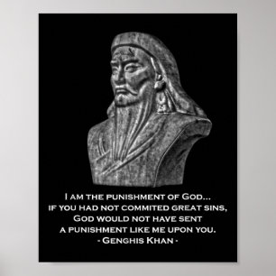 Affiche Châtiment De Dieu - Citation De Genghis Khan