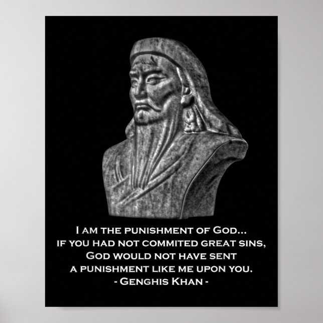 Affiche Châtiment De Dieu - Citation De Genghis Khan (Devant)