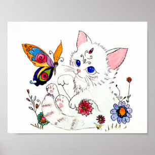 Affiche chaton d'art populaire hispanique