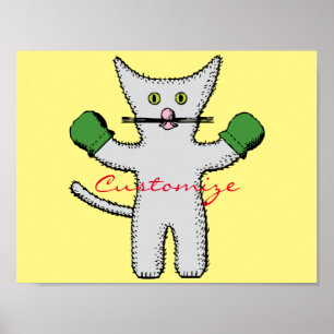 Affiche Chaton de boxe avec des mitaines Thunder_Cove