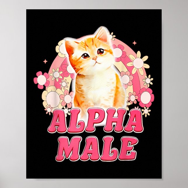 Affiche Chaton drôle de chat mâle alpha pour hommes femmes (Devant)