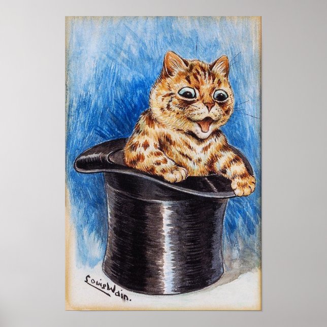 Affiche Chaton en haut-de-forme, Louis Wain (Devant)