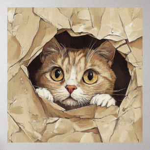 Affiche Chaton mignon et joueur