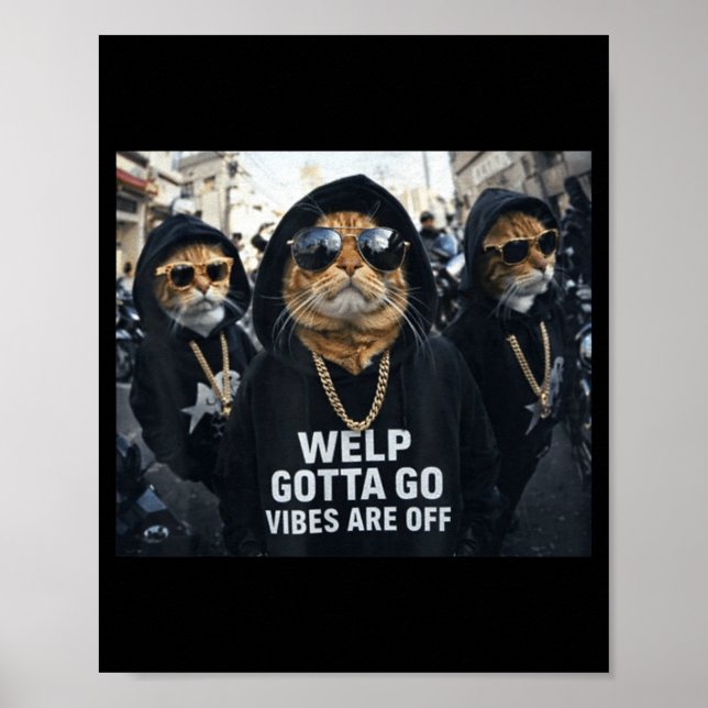Affiche Chaton tigré drôle de phrase sarcastique Fun (Devant)