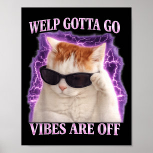 Affiche Chaton tigré drôle de phrase sarcastique Funny fau