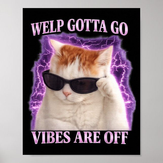 Affiche Chaton tigré drôle de phrase sarcastique Funny fau (Devant)