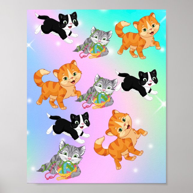 Affiche Chatons joueuses (Devant)