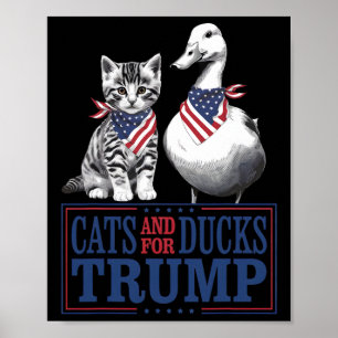 Affiche Chatons Pour Trump 2024 Chats Et Canards Pour Trum