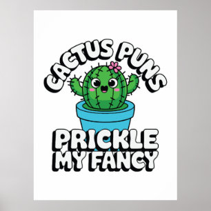 Affiche Chatouille Ma Fantaisie – Cactus Mignon Pun