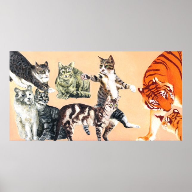 Affiche Chats allant jouer (Devant)